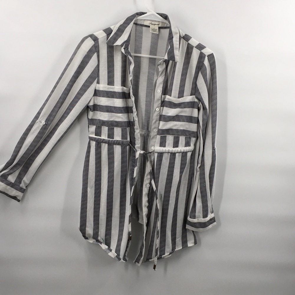 Passport Stripe Button Tie Casu Soft Tunic - image 1